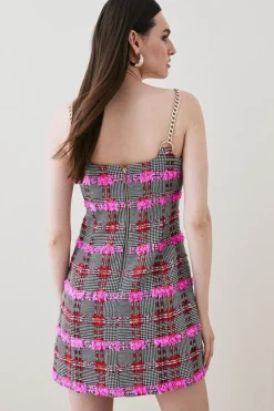 New π Karen Millen Linton Tweed Chain Strap Cami Mini π Dress - pink π₯ 14 New π Karen Millen Linton Tweed Chain Strap Cami Mini π Dress - pink π₯ -Karen Millen Outlet store bkk05586 pink xl 5