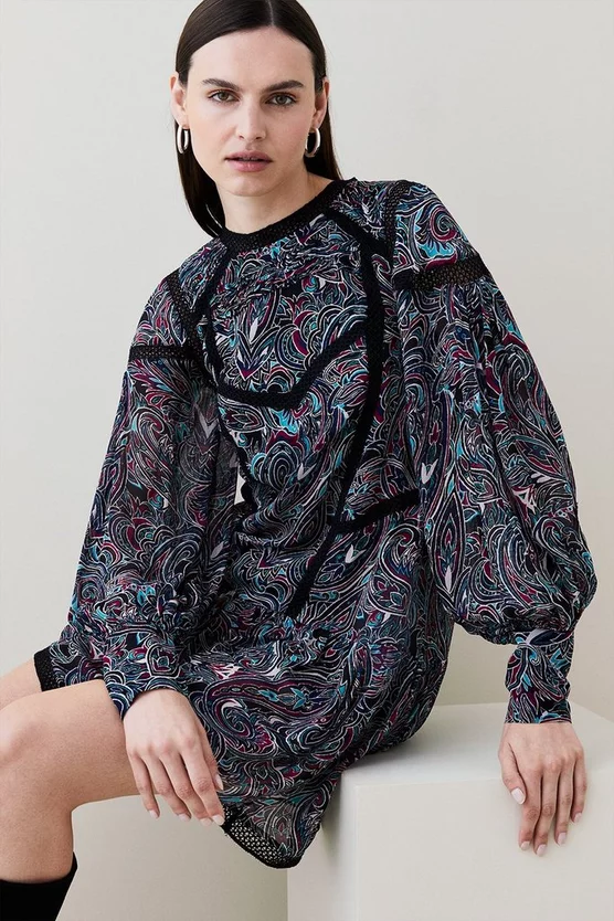 Top 10 π Karen Millen Paisley Ladder Trim Lace Woven Mini π Dress - multi π₯° 4 Top 10 π Karen Millen Paisley Ladder Trim Lace Woven Mini π Dress - multi π₯° - Image 2
