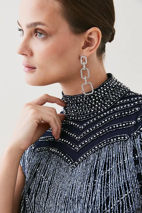 Best reviews of 🛒 Karen Millen Deco Crystal Embellished High Neck Mini 👗 Dress - gun metal 🛒 4 Best reviews of 🛒 Karen Millen Deco Crystal Embellished High Neck Mini 👗 Dress - gun metal 🛒 - Image 2