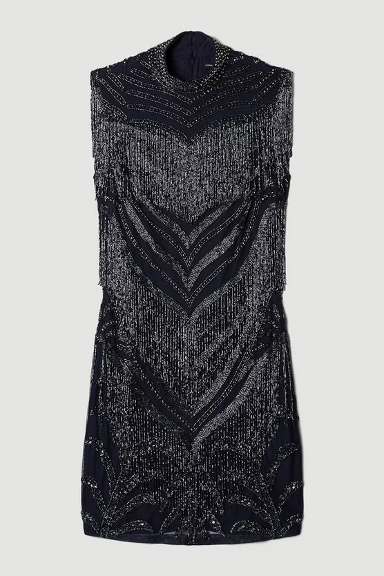 Best reviews of 🛒 Karen Millen Deco Crystal Embellished High Neck Mini 👗 Dress - gun metal 🛒 6 Best reviews of 🛒 Karen Millen Deco Crystal Embellished High Neck Mini 👗 Dress - gun metal 🛒 - Image 4