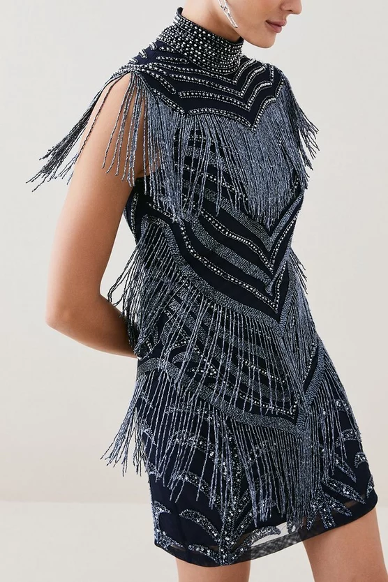 Best reviews of 🛒 Karen Millen Deco Crystal Embellished High Neck Mini 👗 Dress - gun metal 🛒 7 Best reviews of 🛒 Karen Millen Deco Crystal Embellished High Neck Mini 👗 Dress - gun metal 🛒 - Image 5