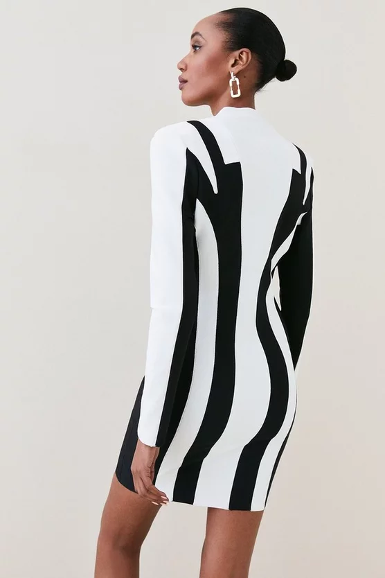 New โจ Karen Millen Bandage Mono Zip Front Knit Mini ๐ Dress ๐ฏ 5 New โจ Karen Millen Bandage Mono Zip Front Knit Mini ๐ Dress ๐ฏ - Image 3