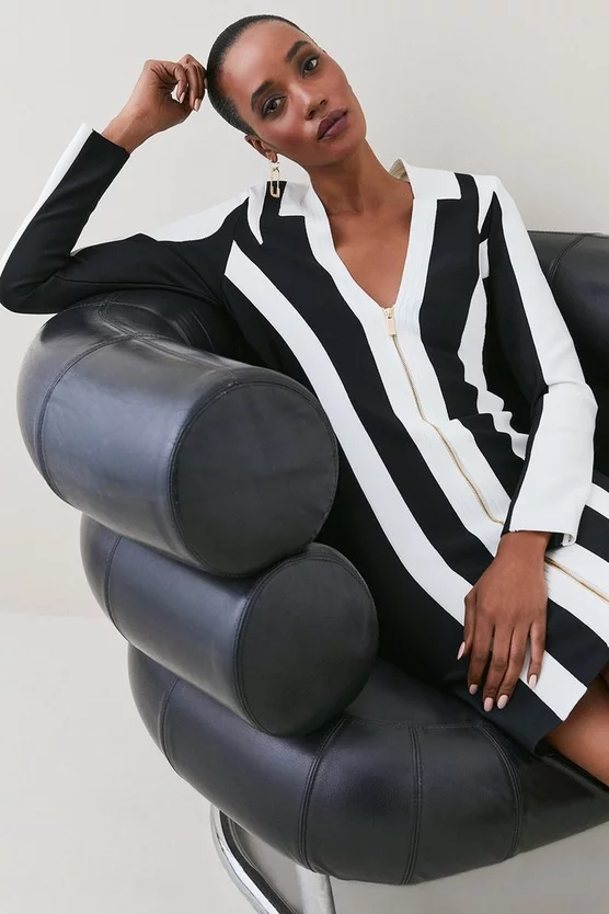 New โจ Karen Millen Bandage Mono Zip Front Knit Mini ๐ Dress ๐ฏ 7 New โจ Karen Millen Bandage Mono Zip Front Knit Mini ๐ Dress ๐ฏ - Image 5