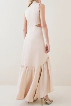 Cheapest ✔️ Karen Millen Premium Polished Linen Cut Out Peplum Maxi 👗 Dress 🥰 10 Cheapest ✔️ Karen Millen Premium Polished Linen Cut Out Peplum Maxi 👗 Dress 🥰 -Karen Millen Outlet store bkk05805 blush xl 2