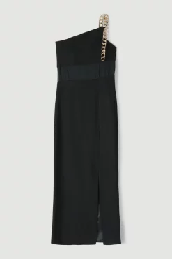 Best Pirce 😉 Karen Millen Italian Jersey Mesh Chain Strap Maxi 👗 Dress - black 🛒 -Karen Millen Outlet store bkk05807 black xl 3