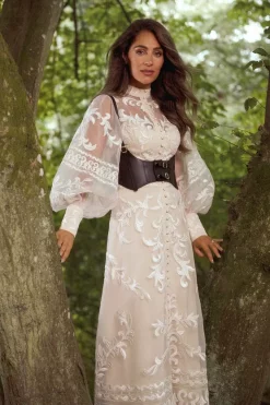 Buy 🥰 Karen Millen Lydia Millen Baroque Applique Woven Midi - neutral 🧨