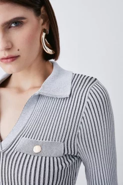 Wholesale π Karen Millen Buttoned Collar Pocket Front Jumper - grey π 11 Wholesale π Karen Millen Buttoned Collar Pocket Front Jumper - grey π -Karen Millen Outlet store bkk05891 grey xl 2