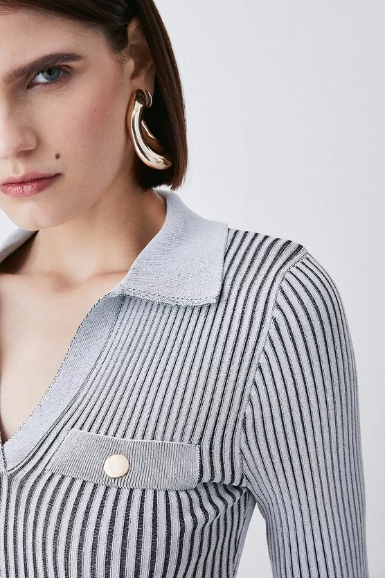 Wholesale π Karen Millen Buttoned Collar Pocket Front Jumper - grey π 5 Wholesale π Karen Millen Buttoned Collar Pocket Front Jumper - grey π - Image 3