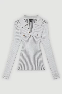 Wholesale π Karen Millen Buttoned Collar Pocket Front Jumper - grey π 12 Wholesale π Karen Millen Buttoned Collar Pocket Front Jumper - grey π -Karen Millen Outlet store bkk05891 grey xl 3