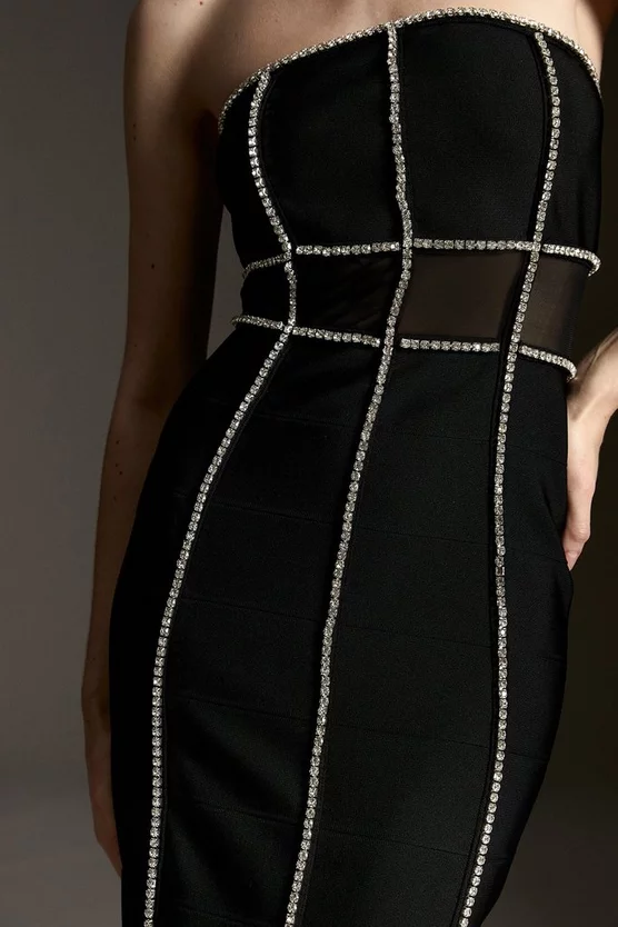 Top 10 ๐ Karen Millen Bandage Bandeau Mesh Knit Maxi ๐ Dress - black ๐ฅ 4 Top 10 ๐ Karen Millen Bandage Bandeau Mesh Knit Maxi ๐ Dress - black ๐ฅ - Image 2