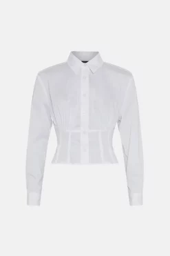 Flash Sale 🧨 Karen Millen Corset Back Tailored 👚 Shirt - ivory 👏 -Karen Millen Outlet store bkk05918 ivory xl 3