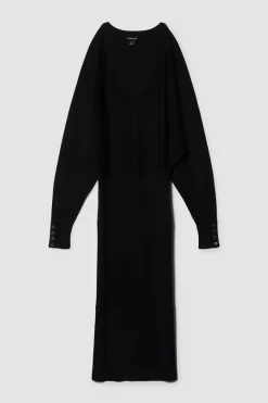 Top 10 🥰 Karen Millen Viscose Blend Knit Midi 👗 Dress - black 🥰 -Karen Millen Outlet store bkk05948 black xl 3