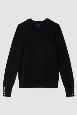 Best Sale 👍 Karen Millen Viscose Blend Knitted Crew Neck Jumper ✨ -Karen Millen Outlet store bkk05971 black xl 3