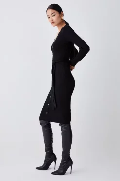 Cheapest 🥰 Karen Millen Knitted Ribbed Midi 👗 Dress ✔️ 12 Cheapest 🥰 Karen Millen Knitted Ribbed Midi 👗 Dress ✔️ -Karen Millen Outlet store bkk05973 black xl 2