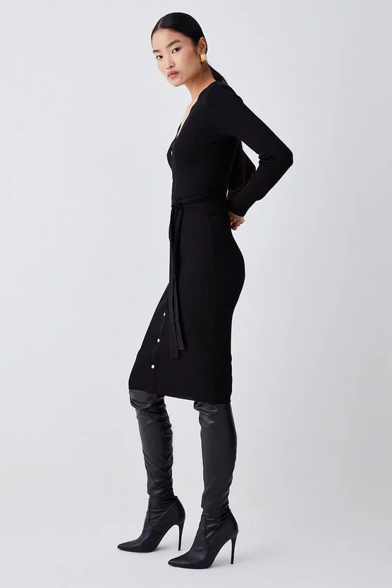 Cheapest 🥰 Karen Millen Knitted Ribbed Midi 👗 Dress ✔️ 5 Cheapest 🥰 Karen Millen Knitted Ribbed Midi 👗 Dress ✔️ - Image 3