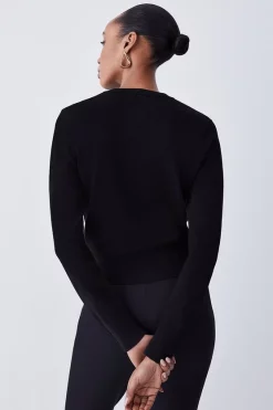 Budget ๐ Karen Millen Viscose Blend Knitted Crew Neck Cardigan โ๏ธ 12 Budget ๐ Karen Millen Viscose Blend Knitted Crew Neck Cardigan โ๏ธ -Karen Millen Outlet store bkk05993 black xl 2