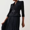 New 😍 Karen Millen Structured Crepe Forever Soft Pleated Midi 👗 Dress 😀 2 New 😍 Karen Millen Structured Crepe Forever Soft Pleated Midi 👗 Dress 😀 -Karen Millen Outlet store bkk06027 black xl