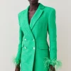 Cheap ✔️ Karen Millen Boucle Double Breasted Feather Cuff Blazer Mini 👗 Dress 🎉