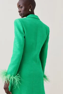 Cheap ✔️ Karen Millen Boucle Double Breasted Feather Cuff Blazer Mini 👗 Dress 🎉 11 Cheap ✔️ Karen Millen Boucle Double Breasted Feather Cuff Blazer Mini 👗 Dress 🎉 -Karen Millen Outlet store bkk06084 green xl 2
