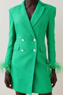 Cheap ✔️ Karen Millen Boucle Double Breasted Feather Cuff Blazer Mini 👗 Dress 🎉 13 Cheap ✔️ Karen Millen Boucle Double Breasted Feather Cuff Blazer Mini 👗 Dress 🎉 -Karen Millen Outlet store bkk06084 green xl 4