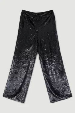 Discount 🥰 Karen Millen Slinky Velvet Wide Leg Tailored Trouser - black ❤️ 11 Discount 🥰 Karen Millen Slinky Velvet Wide Leg Tailored Trouser - black ❤️ -Karen Millen Outlet store bkk06149 black xl 3