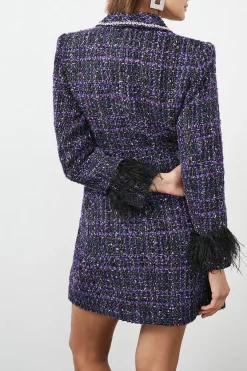 Budget ๐ Karen Millen Boucle Sparkle Diamante And Feather Tux Mini ๐ Dress - purple ๐งจ 9 Budget ๐ Karen Millen Boucle Sparkle Diamante And Feather Tux Mini ๐ Dress - purple ๐งจ -Karen Millen Outlet store bkk06179 purple xl 2