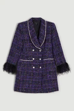 Budget ๐ Karen Millen Boucle Sparkle Diamante And Feather Tux Mini ๐ Dress - purple ๐งจ 10 Budget ๐ Karen Millen Boucle Sparkle Diamante And Feather Tux Mini ๐ Dress - purple ๐งจ -Karen Millen Outlet store bkk06179 purple xl 3