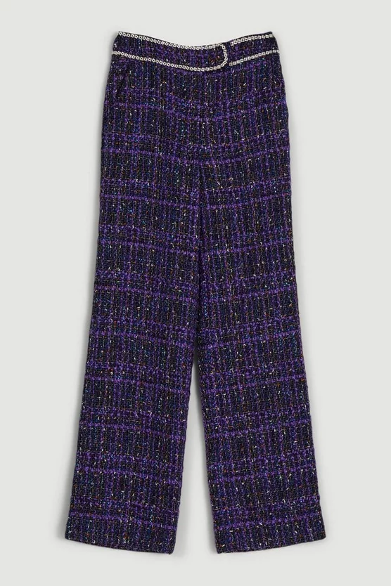 Best Sale โ๏ธ Karen Millen Boucle Sparkle Diamante Trim Wide Leg Trouser - purple ๐ฏ 6 Best Sale โ๏ธ Karen Millen Boucle Sparkle Diamante Trim Wide Leg Trouser - purple ๐ฏ - Image 4