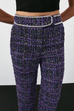 Best Sale โ๏ธ Karen Millen Boucle Sparkle Diamante Trim Wide Leg Trouser - purple ๐ฏ 13 Best Sale โ๏ธ Karen Millen Boucle Sparkle Diamante Trim Wide Leg Trouser - purple ๐ฏ -Karen Millen Outlet store bkk06180 purple xl 4