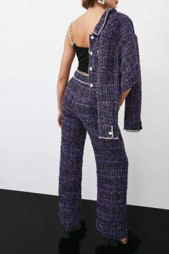 Best Sale โ๏ธ Karen Millen Boucle Sparkle Diamante Trim Wide Leg Trouser - purple ๐ฏ 14 Best Sale โ๏ธ Karen Millen Boucle Sparkle Diamante Trim Wide Leg Trouser - purple ๐ฏ -Karen Millen Outlet store bkk06180 purple xl 5