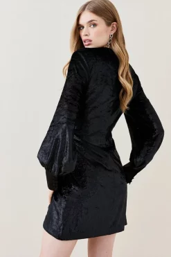 Outlet ๐ฅ Karen Millen Slinky Velvet Sleeved Wrap Mini ๐ Dress - black ๐ 12 Outlet ๐ฅ Karen Millen Slinky Velvet Sleeved Wrap Mini ๐ Dress - black ๐ -Karen Millen Outlet store bkk06181 black xl 4