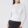 New โค๏ธ Karen Millen Mesh Sheer Knit High Neck Jumper ๐ฏ 1 New โค๏ธ Karen Millen Mesh Sheer Knit High Neck Jumper ๐ฏ -Karen Millen Outlet store bkk06183 cream xl