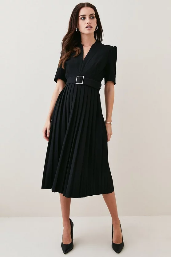 Hot Sale ๐งจ Karen Millen Petite Structured Crepe Forever Pleat Midi ๐ Dress ๐ 3 Hot Sale ๐งจ Karen Millen Petite Structured Crepe Forever Pleat Midi ๐ Dress ๐