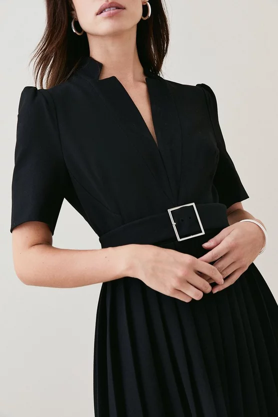 Hot Sale ๐งจ Karen Millen Petite Structured Crepe Forever Pleat Midi ๐ Dress ๐ 4 Hot Sale ๐งจ Karen Millen Petite Structured Crepe Forever Pleat Midi ๐ Dress ๐ - Image 2