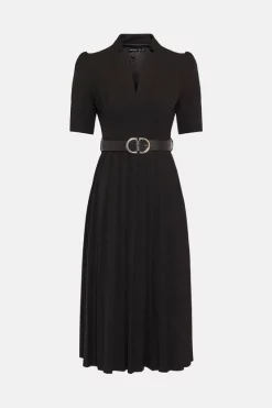 Hot Sale ๐งจ Karen Millen Petite Structured Crepe Forever Pleat Midi ๐ Dress ๐ 14 Hot Sale ๐งจ Karen Millen Petite Structured Crepe Forever Pleat Midi ๐ Dress ๐ -Karen Millen Outlet store bkk06222 black xl 3