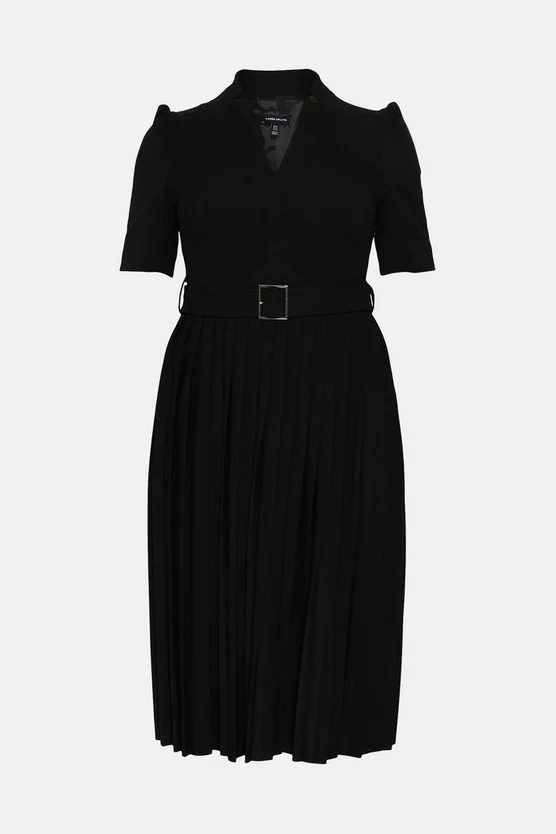 Budget 👍 Karen Millen Plus Size Structured Crepe Forever Pleat 👗 Dress 🛒 6 Budget 👍 Karen Millen Plus Size Structured Crepe Forever Pleat 👗 Dress 🛒 - Image 4