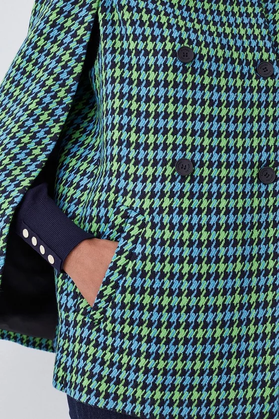 New โ Karen Millen Colourpop Check Wool Blend Cape ๐งฅ Coat - green โ๏ธ 7 New โ Karen Millen Colourpop Check Wool Blend Cape ๐งฅ Coat - green โ๏ธ - Image 5
