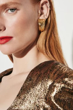 Outlet 🧨 Karen Millen Sweetheart Neck Jacquard Mini 👗 Dress 🛒 -Karen Millen Outlet store bkk06235 gold xl 2