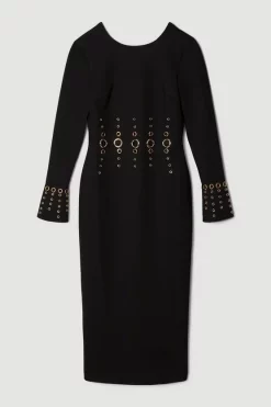 Discount 🔔 Karen Millen Eyelet Detail Ponte Midi 👗 Dress - black 😀 12 Discount 🔔 Karen Millen Eyelet Detail Ponte Midi 👗 Dress - black 😀 -Karen Millen Outlet store bkk06250 black xl 3