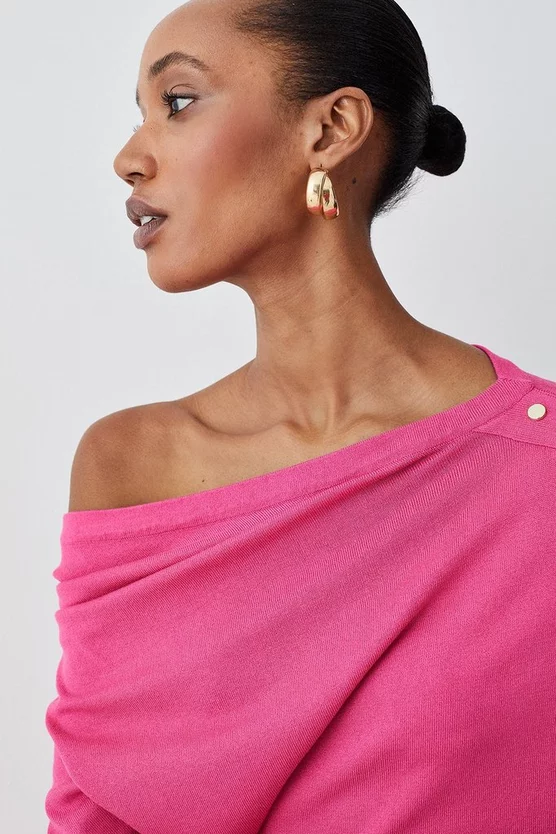 Hot Sale 👏 Karen Millen Viscose Blend Knitted Drape Shoulder Jumper ⌛ 7 Hot Sale 👏 Karen Millen Viscose Blend Knitted Drape Shoulder Jumper ⌛ - Image 5