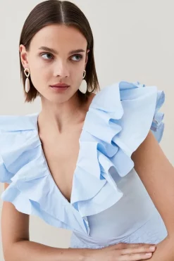 Flash Sale 🎉 Karen Millen Taffeta Frill Pintuck Mini 👗 Dress - pale blue 🎁 8 Flash Sale 🎉 Karen Millen Taffeta Frill Pintuck Mini 👗 Dress - pale blue 🎁 -Karen Millen Outlet store bkk06309 pale20blue xl 1