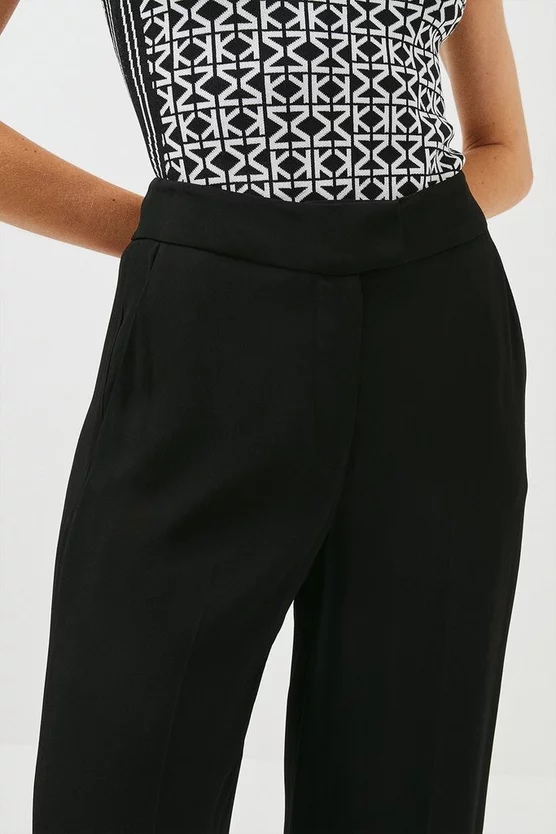 Budget โจ Karen Millen Petite Viscose Satin Back Crepe Wide Leg Trouser ๐ 4 Budget โจ Karen Millen Petite Viscose Satin Back Crepe Wide Leg Trouser ๐ - Image 2