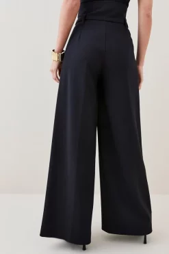 New ⭐ Karen Millen Petite Compact Stretch Wide Leg Trouser 🌟 -Karen Millen Outlet store bkk06337 black xl 2