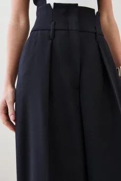 New ⭐ Karen Millen Petite Compact Stretch Wide Leg Trouser 🌟 -Karen Millen Outlet store bkk06337 black xl 4