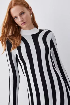 Best Pirce 🎉 Karen Millen Stripe Shredded Hem Jacquard Maxi Column 👗 Dress - mono ✔️ 12 Best Pirce 🎉 Karen Millen Stripe Shredded Hem Jacquard Maxi Column 👗 Dress - mono ✔️ -Karen Millen Outlet store bkk06341 mono xl 4