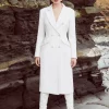 Top 10 🤩 Karen Millen Italian Luxe Finish Wool Cashmere Blend Hourglass Midi 🧥 Coat - ivory 🔔