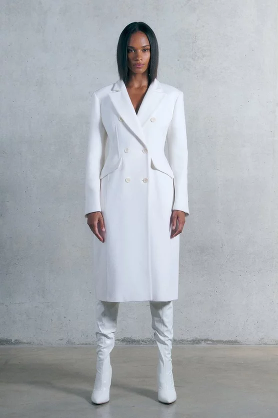Top 10 🤩 Karen Millen Italian Luxe Finish Wool Cashmere Blend Hourglass Midi 🧥 Coat - ivory 🔔 4 Top 10 🤩 Karen Millen Italian Luxe Finish Wool Cashmere Blend Hourglass Midi 🧥 Coat - ivory 🔔 - Image 2