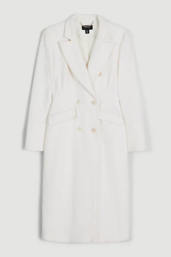 Top 10 🤩 Karen Millen Italian Luxe Finish Wool Cashmere Blend Hourglass Midi 🧥 Coat - ivory 🔔 7 Top 10 🤩 Karen Millen Italian Luxe Finish Wool Cashmere Blend Hourglass Midi 🧥 Coat - ivory 🔔 - Image 5