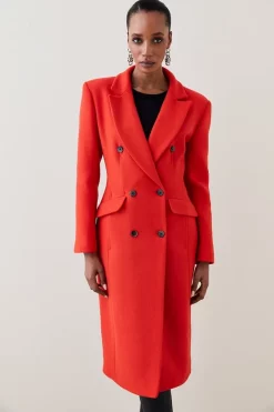 Outlet ❤️ Karen Millen Italian Virgin Wool Blend Hourglass Midi 🧥 Coat - red 🤩 12 Outlet ❤️ Karen Millen Italian Virgin Wool Blend Hourglass Midi 🧥 Coat - red 🤩 -Karen Millen Outlet store bkk06344 red xl 2