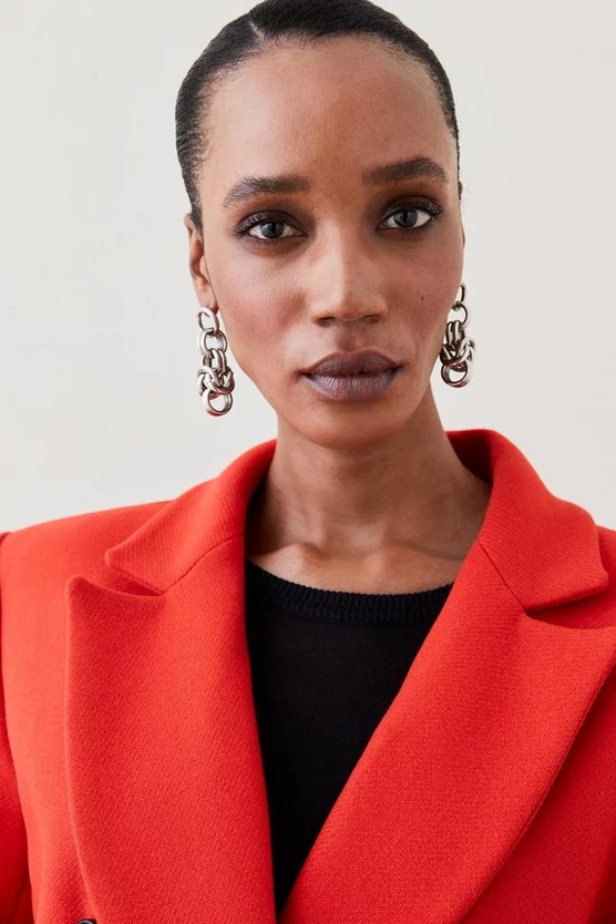 Outlet ❤️ Karen Millen Italian Virgin Wool Blend Hourglass Midi 🧥 Coat - red 🤩 7 Outlet ❤️ Karen Millen Italian Virgin Wool Blend Hourglass Midi 🧥 Coat - red 🤩 - Image 5